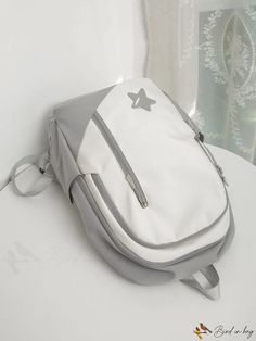 BirdinBag - Chic Adjustable Strap Colorblock Backpack with Star Decor for a Fashion Statement Trendy Star-shaped Backpack For Everyday Use, Trendy Star-shaped Everyday Backpack, Backpack Japanese, Star Decor, Star Decorations, Pink Backpack, Classic Fashion, Casual Backpack, Bag Set