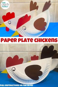 paper plate chicken craft for kids to make