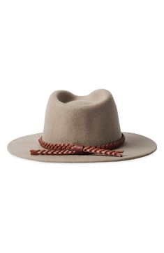 Pure wool felt elevates a Western-inspired fedora with timeless appeal. 100% wool Spot clean Imported Wool Felt, Fedora, Heathers, Cowboy Hats, Cowboy, Felt, Nordstrom, Size Medium, Pure Products