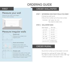 an order guide with instructions to install the wall