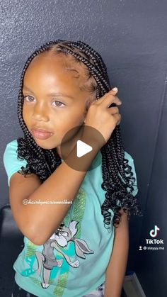 Knotless Braids Little Kids, Knotless Braids Kids Hairstyles, Kids Braiding Hairstyles Black, Noteless Braids Black Kids, Toddler Knotless Braids With Curly Ends, Braided Hairstyles For Girls Black, Knotless Box Braids For Little Kids, Girls Knotless Box Braids Kids, Hair For Kids Braids