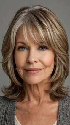 Medium-Length Hairstyles for Women Over 60 Women Over 50 With Bangs, Over 50 With Bangs, Dark Copper Hair Color, Copper Hair Dark, Lasting Curls, Hairstyles For Women Over 60, Hairstyles For Women Over 50