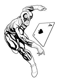 the joker playing cards with his hand in black and white coloring book pages for adults