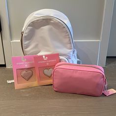 All Nwt Stoney Clover Bundle Set Includes; White Backpack Pink Pouch White Heart Sticker Patch Light Pink Heart Sticker Patch Stoney Clover Lane Duffle Bag Pink, Pink Stoney Clover Purse, Stoney Clover Glam Bag, Stoney Clover Lane Patches Letters Pink, Stoney Clover Patches Letter, Pink Pouch, White Backpack, Flat Pouch, Large Pouch