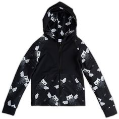 Owls zip Up Hoodie UPF50+ available in size 2-12 #kidshoodies #upfclothing #owlhoodies #owlobsession #owls #parliamentofowls #blackandwhite #quickdry #moisturewicking #sunpoplife Kuromi Zip Up Hoodie, Black Hooded Hoodie With Skull Print, Cheap Hooded Hoodie With Cat Print, Trendy Cat Print Hooded Hoodie, Upf Clothing, Black Hooded Hoodie With Cat Print, Ready To Play