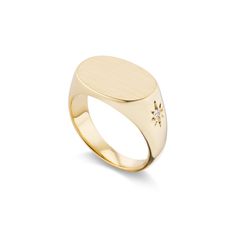 Star Set Oval Signet Ring - Fewer Finer Hand Engraved Rings, Oval Signet Ring, Alternative Metal, Gold Signet Ring, Ring Style, Hand Engraving, Signet Ring, The Star, White Gold Diamonds