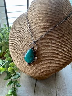 Patagonia turquoise from Arizona is this deep color of green in a teardrop shape set in sterling silver. It hangs from a textured sterling silver oxidized chain with a small fine silver charm finishing it off with sterling silver findings. The chain is 18 inches in length with the pendant adding another 1 3/4 inches.  For more artisan jewelry you can re enter my shop here:  https://www.etsy.com/shop/DianesAddiction?ref=si_shop Thanks for visiting my shop. Elegant Green Turquoise Necklace In Chrysocolla, Elegant Green Chrysocolla Turquoise Necklace, Elegant Green Turquoise Chrysocolla Necklace, Bohemian Teardrop Jewelry With Large Stone, Bohemian Teardrop Large Stone Jewelry, Bohemian Teardrop Large Stone Necklace, Artisan Turquoise Teardrop Pendant Necklace, Bohemian Turquoise Teardrop Pendant Necklace, Bohemian Teardrop Pendant Necklace With Large Stone