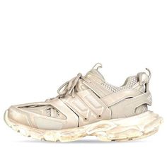 (WMNS) Balenciaga Track 1.0 Sneakers 'Faded Beige and White Mesh and Suede Like Fabric' 542436W3CN29700 Balenciaga Track, White Mesh, Balenciaga, Track, Mesh, Sneakers, Fabric, White