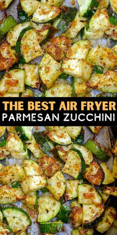 Learn how to make delicious Air Fryer Zucchini with Parmesan! This side dish has only four ingredients, is ready in under 10 minutes and has less than 4 net carbs! Zucchini With Parmesan, Zucchini Side Dish Recipes, Air Fryer Recipes Low Carb, Air Fryer Zucchini, Zucchini Side Dishes, Air Fryer Recipes Vegetarian, The Best Air Fryer, Best Air Fryer