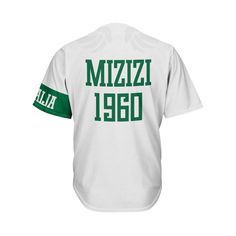 MIZIZI celebrates Nigeria's anniversary as an independent state with a remake of our 2016 Limited Edition White Nigeria Baseball Jersey, designed specifically for Nigerian Independence Day. Being one of the crowd faves, the crispy white baseball jersey is designed with green motifs, reflecting Nigeria's national colors. Nigeria gained independence on October 1, 1960, and has since gone on to be a cornerstone of African wealth, pride, and growth. This jersey is a celebration of Nigerian "Unity an Throwback White Baseball Jersey With Team Name, White Throwback Baseball Jersey With Letter Print, White Throwback Baseball Jersey For College, White Baseball Season Fan Jersey, White Throwback Baseball Jersey For Baseball Season, White Fan Apparel Baseball Jersey, White Throwback Baseball Jersey For Sports Event, White Graphic Print Baseball Jersey For Fans, White Baseball Jersey With Collar For Fans