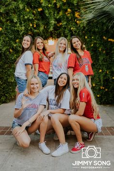 a group of young women posing for a photo