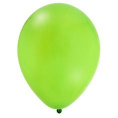 a lime green balloon on a white background