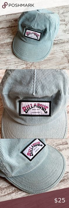 Vintage Billabong Light Blue Corduroy Unisex Cap Billabong Aesthetic, Billabong Outfits, Billabong Vintage, Rectangle Logo, Vintage Billabong, Surf Aesthetic, Surf Hats, Denzel Curry