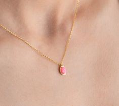 "This personalised Pink Opal Necklace (October Birthstone Necklace, Gold Oval Opal Pendant ) is perfect October Birthday Gift for Her or Dainty Christmas Gift for Women . Also, this minimalist pink opal necklace would be a great mother, new mom, daughter, bridesmaid, bride, bridal shower, baby shower, anniversary, grandma, teenage girl, graduation, girlfriend, best friend, engagement, baptism, wedding gift or a treat for you! This dainty jewellery has been produced with high quality 925k solid silver and available in silver, gold and rose gold colour. You can choose chain length/colour and you can make your unique jewellery. * great for daily wear * hypoallergenic * nickel-free, lead-free & cadmium-free * chain in different lengths * handmade in the UK * arrives in gift box * can include y Personalized Oval Necklaces For Birthdays, Personalized Oval Necklace For Birthday, Pink Oval Pendant Necklace Gift, Best Friend Engagement, Daughter Bridesmaid, Opal Necklace Gold, Girl Graduation, October Birthstone Necklace, Dainty Jewellery