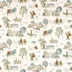 an image of a wallpaper with people walking and playing in the park on it