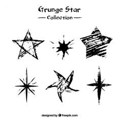 grunge star collection in black and white