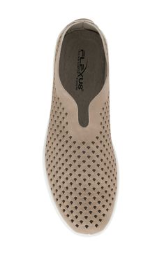 This flexible slip-on sneaker featuring diamond-shaped cutouts and an etched design is outfitted with a shock-absorbing, slip-resistant sole and cushioning. 1 1/4" heel; 1/2" platform Flexus anatomical cushioned footbed that molds to the shape of the foot provides flexibility and shock absorption Slip-resistant sole Synthetic upper, lining and sole Imported Women's Shoes Sporty Slip-ons With Perforations And Round Toe, Slip-on Slip-resistant Synthetic Sneakers, Slip-on Sneakers With Ortholite Insole And Flat Heel, Slip-resistant Low-top Slip-ons, Slip-on Sneakers With Perforations For Sports, Slip-on Sneakers With Perforations And Flat Heel, Slip-on Sneakers With Perforations, Ergonomic Slip-on Sneakers With Ortholite Insole, Slip-on Walking Shoes With Textured Sole For Light Sports