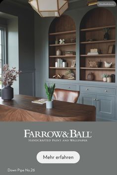 the front cover of farrow and ball's new book, featuring an elegant dining room