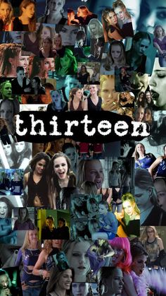 a collage of photos with the words thirteen on it and images of women in different colors