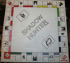 the shadow hunter board game is on display