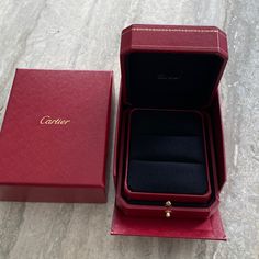 Authentic Like New Classic Red Cartier Ring Box For Wedding Set Or Multiple Rings Cartier Accessories, Multiple Rings, Wedding Set, Box Color, Cartier Ring, New Classic, Ring Box, Red Gold, Cartier