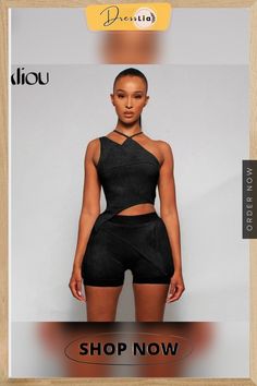 Kliou Velour Asymmetry Two Piece Set Women Avocado Halter Crop Top+crease Shorts Matching Outfit Female Casual Workout Atirewear Chic Fitted Asymmetrical Shorts, Chic Asymmetrical Fitted Shorts, Chic Fitted Shorts With Asymmetrical Hem, Outfit Female, Matching Outfit, Halter Crop Top, Set Women, Two Piece Set, Two Piece Sets