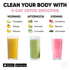 fitgirl on Instagram: “Follow @loserschews and @eatstrong_sophie for fun, realistic gut health & fat loss tips that are easy and effortless to implement! Drink or…” Resep Smoothie, 3 Day Detox, Avocado Banana, Smoothie Cleanse, Resep Diet, Smoothie Detox, Cleanse Recipes, Healthy Drinks Recipes