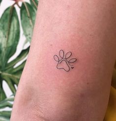 a small dog paw tattoo on the arm