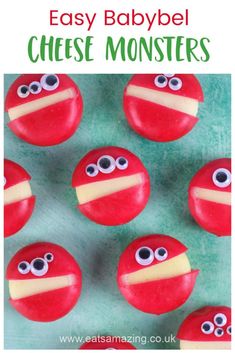 these easy babybel cheese monsters are so cute and fun to make they look like they have googly eyes