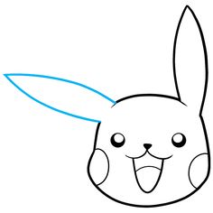 pikachu drawing cute black white