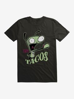 Lightweight 100% combed ring spun cottonWash cold; dry lowImportedListed in men's  unisex sizes Scenecore Shirt, Hot Topic Outfits, Hot Topic Aesthetic, Gir Invader Zim Clothes, Gir Hoodie Scene, Invader Zim Gir Merch, Scene Shirts, Invader Zim Shirt, Invader Zim Hot Topic