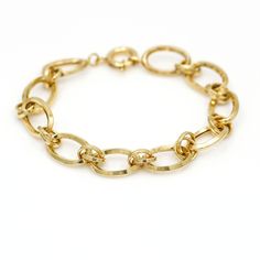 Women's Oval-Link Statement Bracelet Crafted In 14kt Yellow Gold. The Bracelet Is Lightweight Perfect For Wearing Long Periods. It Features A Large Spring Clasp Closure. This Item Is New. All Pictures Provided Are Of The Actual Bracelet For Sale. Size, Medium Length, 7.5 Inches Width, 11mm Thickness, 2mm Weight, 7.9 Grams Yellow Gold Color, Sister Bracelet, Leather Jewelry Box, Mesh Bracelet, Wide Band Rings, Long Periods, Copper Bracelet, Statement Bracelet, Rhinestone Bracelet