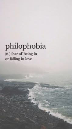 a book cover with the title phlophobia on fear of being in or falling in love