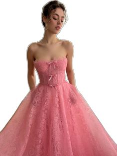 Spring Pink Evening Dress For Debutante Ball, Pink Feminine Dress For Debutante Ball, Feminine Pink Dress For Debutante Ball, Elegant Pink Overbust Dress, Elegant Pink Spring Corset, Elegant Pink Corset Dress For Party, Pink Evening Dress With Bow, Feminine Pink Corset With Sweetheart Neckline, Feminine Strapless Dress With Bow