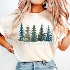 Christian Christmas Tshirt, Trending Christmas, Watercolor Christmas Tree, Christmas Tree Png, Tree Png, Praise Him, Christmas Tshirt, Christmas Trends, Tree Farm