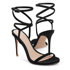 Black Heels For Hoco, Heels Strappy, Dress Heels, Black Strappy Heels With Heel Strap, Black Heels Strappy, Black Fitted Heels With Straps, Black Strapped Heels For Party, Strappy Black Heel Shoe, Adjustable Strappy Black Heels