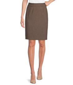 From Calvin Klein&#x2C; this classic pencil skirt features:luxe stretch seasonless fabricclassic straight pencil silhouettewide&#x2C; contoured waistbanddarts at the waist for fit definitionfunctional coin pocket below waistbandback vent for comfort and fithidden back zipper closureapprox. 23" from top of waistbandpolyester/rayon/spandexdry cleanImported. Classic Knee-length Business Pencil Skirt, Classic Knee-length Pencil Skirt For Business, Classic Tailored Pencil Skirt For Business Casual, Classic Fitted Pencil Skirt For Office, Classic Fitted Pencil Skirt For Formal Wear, Classic Fitted Pencil Skirt For Formal Occasions, Classic Formal Fitted Pencil Skirt, Classic Stretch Pleated Skirt, Classic Pencil Skirt For Business