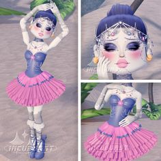 ballora fnaf five nights at freddys cosplay video game character ballerina horror dress to impress dti Ballora Fnaf Dress To Impress, Dti Cosplay Fits, Dti Hacks, Dti Fits, Dti Ideas, Aesthetic Roblox Royale High Outfits, Dti Outfits, Combo Dress, Royal Outfits