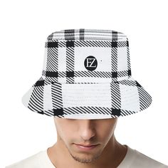 fisherman hat Fisherman Hat, Design Patterns, High Quality Design, White Plaid, Bucket Hat, Pattern Design, Going Out, Plaid, Hats