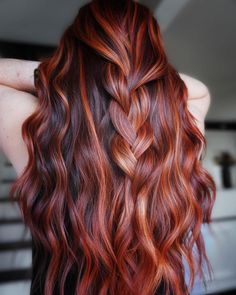 2 Tone Copper Hair, Red Hair With Deminsion, Haircolor 2024 Fall, Dark Red Hair With Highlights And Lowlights Strawberry Blonde, Chocolate Orange Hair, Auburn Hair With Copper Highlights, Dark Brown And Copper Hair, Copper And Brown Hair, Red Hair With Dimension