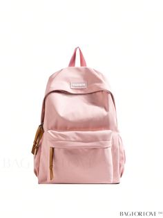 BagForLove - Chic Womens Solid Color Shoulder Bag - Trendy Backpack for Fashionable School-goers Product Description Color Pink Composition 100% Nylon Bag Size Medium Pattern Type Plain Material Polyamide Style Unisex Closure Type Zipper Features Foldable Type Classic Backpack Size Chart INCH CM Handle Height Strap Length Bag Height Bag Width Bag Length 2.8 inch 31.5 inch 15.7 inch 6.7 inch 12.2 inch Handle Height Strap Length Bag Height Bag Width Bag Length 7 cm 80 cm 40 cm 17 cm 31 cm Details Large Capacity Pink Nylon Backpack, Large Capacity Nylon Backpack In Pink, Pink Nylon Backpack For Daily Use, Casual Pink Satchel Backpack, Pink Nylon Backpack, Pink Nylon Shoulder Bag For School, Everyday Pink Nylon Backpack, Pink Nylon Softback Backpack, Trendy Backpacks