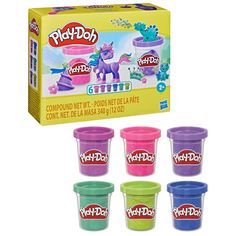 play - doh cups with unicorns in them