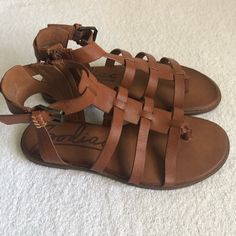 Gladiator Brown Cognac Color Sandals In Size 7. In Great Condition. Boho Shoes, Strappy Leather Sandals, Crochet Sandals, Boho Sandals, Cognac Color, Brown Leather Heels, Leather Heels Sandals, Leather Espadrilles, Buckle Sandals