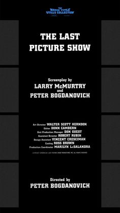 the last picture show poster for peter bodnanvichich's film,