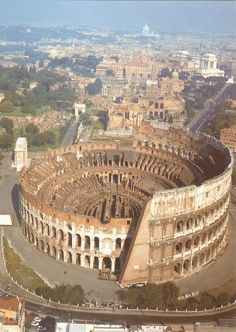 an aerial view of the colossion in rome