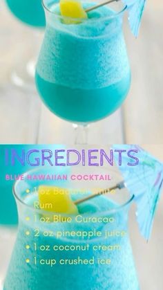 blue hawaiian cocktail recipe with ingredients