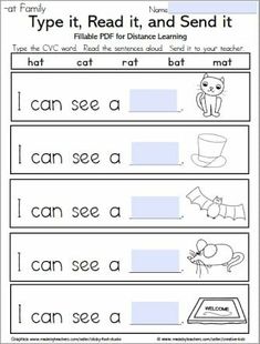 worksheet for reading and writing with pictures to help students learn how to read