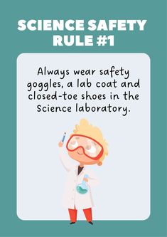 Pastel Blue Illustrative Science Classroom Lab Safety Set Poster - Templates by Canva Safety Slogans, Bullentin Boards, Science Rules