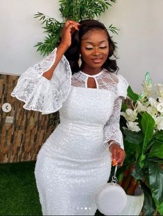 White Lace Dress Long, Nigerian Lace Styles Dress, African Fabric Dress, Lace Gown Styles, Classy Wedding Dress