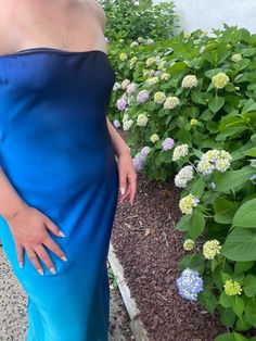 Ombre Strapless Slip Dress Strapless Slip Dress, Royal Blue Dress, Slip Dress, Maxi Dress, Summer Dresses, Dresses, How To Wear, Blue